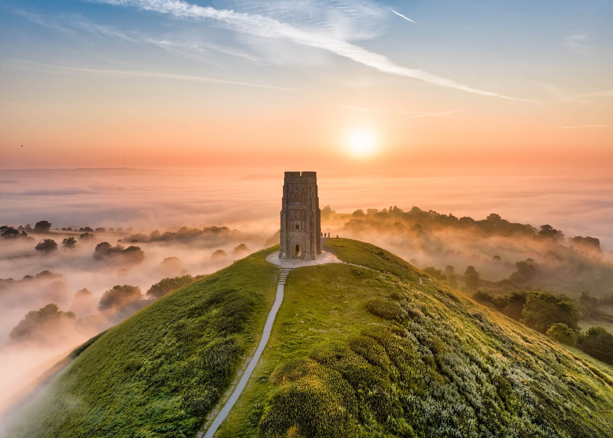 Rolling hills and countryside in Somerset